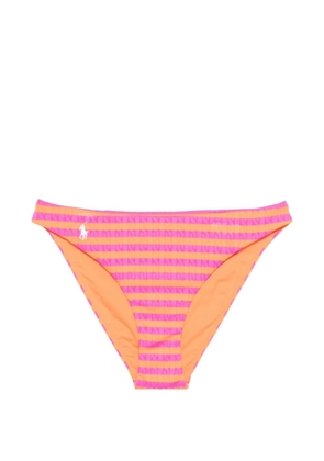 Polo Ralph Lauren logo striped bikini bottoms - Pink