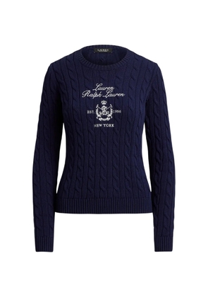 Lauren Ralph Lauren cable-knit crew-neck jumper - Blue