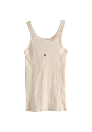 Baserange heart-detail ribbed tank top - Neutrals