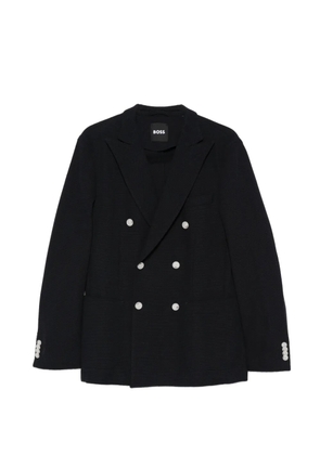 BOSS double-breasted cotton blazer - Blue
