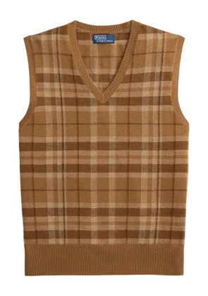 Polo Ralph Lauren plaid-pattern vest - Brown