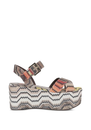 Missoni graphic-print platform sandals - Orange