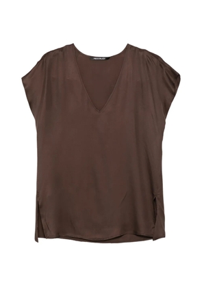 Pennyblack V-neck side-slit top - Brown