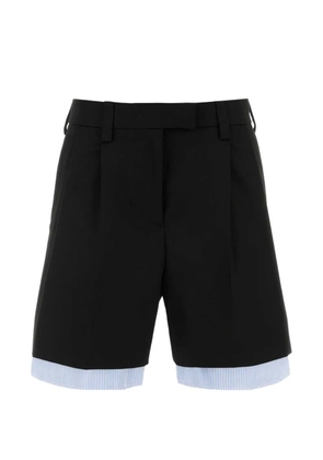 Miu Miu embroidered cotton bermuda shorts - Black