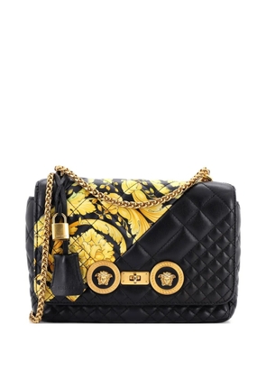 Versace Pre-Owned Medusa Padlock Icon Flap Bag Quilted Leather Medium shoulder bag - Black