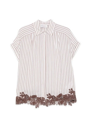 ERMANNO FIRENZE striped floral shirt - White