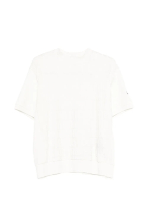 PMDS Branding textured short-sleeve T-shirt - White