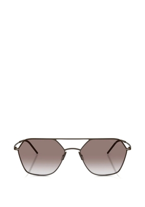 Giorgio Armani geometric-frame sunglasses - Brown
