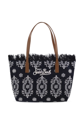 MC2 Saint Barth embroidered-logo fringed shoulder bag - Blue