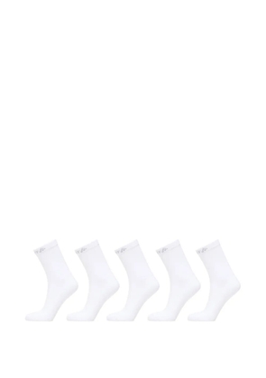 CRAFT ribbed crew socks (set of five) - White