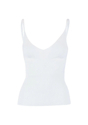 P.A.R.O.S.H. fine-ribbed V-neck tank top - White