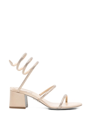 René Caovilla Cleo embellished spiral-strap sandals - Neutrals