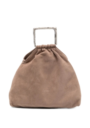 AUTENTICA 504 medium Delia square-handle tote bag - Neutrals