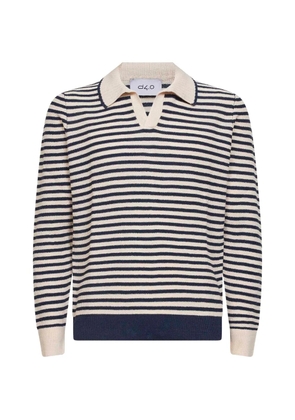 D4.0 striped-pattern polo shirt - Neutrals