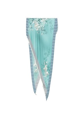 Seventy floral-print scarf - Blue