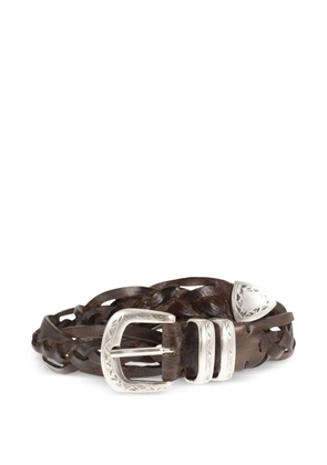 ALBERTO LUTI braided leather belt - Brown