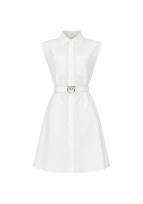 PINKO belted sleeveless mini dress - White