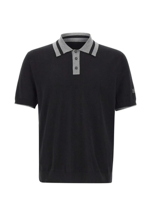 Iceberg contrast trims cotton polo shirt - Black