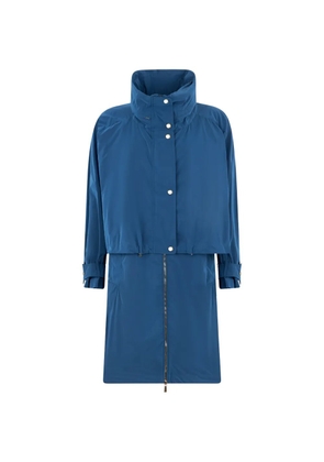 Moorer high-neck layered coat - Blue