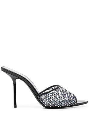Saint Laurent crystal-embellished leather mules - Black