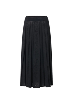 Camilla pleated knit midi skirt - Black