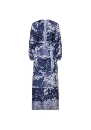 Pierre-Louis Mascia Aloe floral-pattern midi dress - Blue