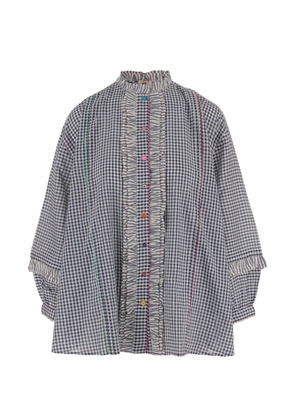 Pero ruffled checked shirt - Blue