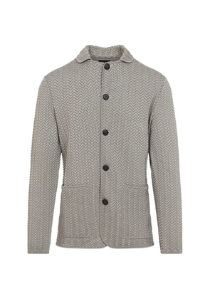 Giorgio Armani buttoned textured jacket - Grey