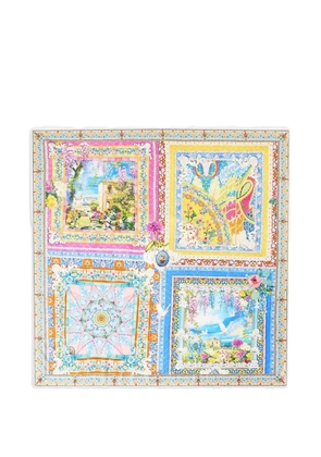 Camilla large Navás Nouveau crystal-embellishment scarf - Blue