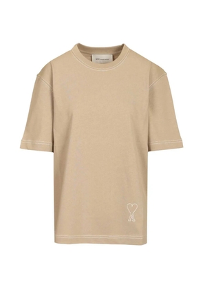 AMI Paris logo-detail T-shirt - Neutrals