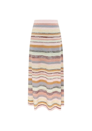 ZIMMERMANN Luna Mouline striped midi skirt - Pink
