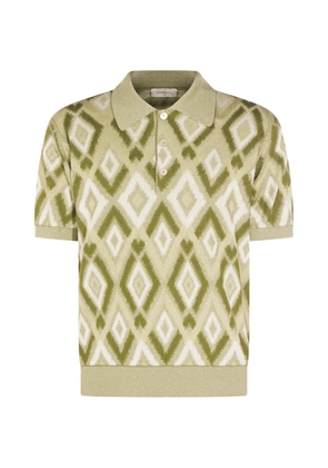 Piacenza Cashmere diamond-pattern polo shirt - Green