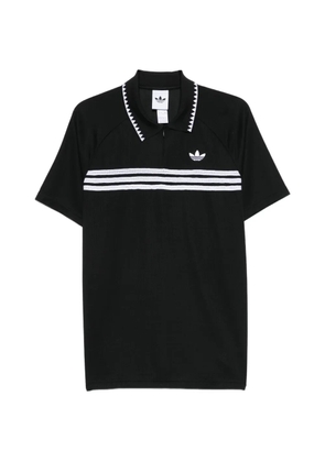 adidas striped-detail polo shirt - Black