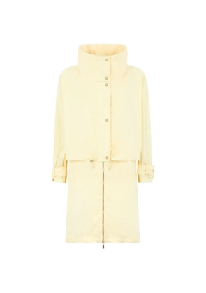 Moorer high-collar zip-up coat - Yellow
