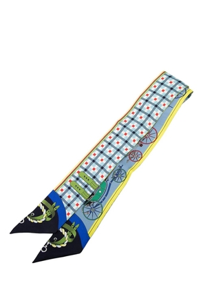 Hermès Pre-Owned 2000-2026 Les Voitures Nouvelles Silk Twilly Scarf scarves - Blue