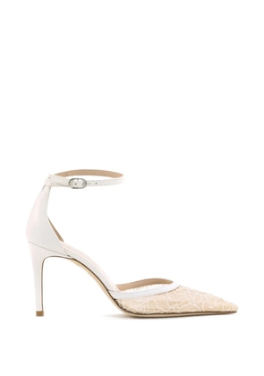 Stuart Weitzman ankle-strap lace pumps - White