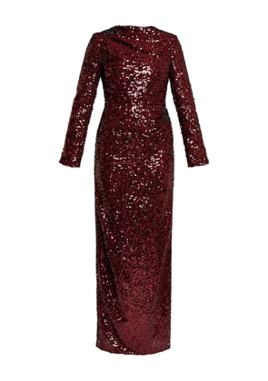 ERDEM draped long sleev dress - Red