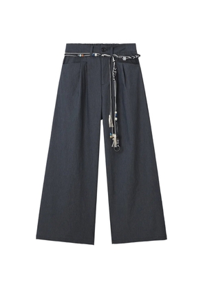 tout a coup wide leg tie trousers - Blue