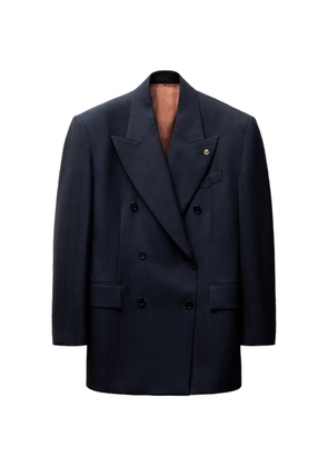 Versace pinstripe wool blazer - Blue