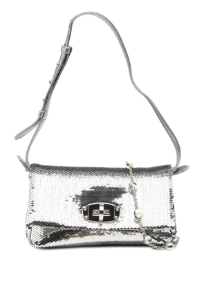 Miu Miu Pre-Owned 2010-2026 Metallic Sequin Crystal Chain satchel - Silver