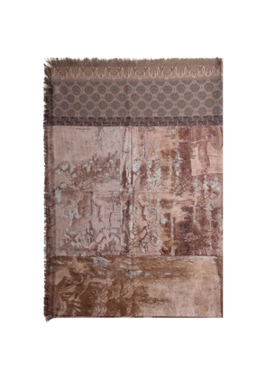 Pierre-Louis Mascia fringed patterned scarf - Neutrals