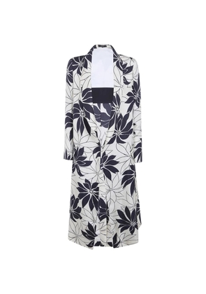 IBRIGU single-breasted floral-print coat - White