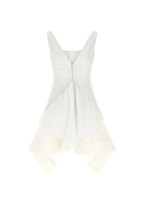 Alexander McQueen striped folded mini dress - White