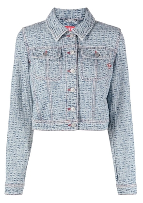 Diesel monogram-pattern denim jacket - Blue