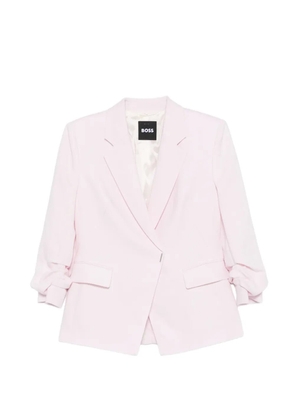 BOSS notch-lapel gathered-sleeve blazer - Pink