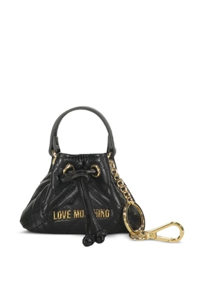 Love Moschino quilted-bag keyring - Black