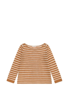 MALIPARMI striped boat-neck T-shirt - Brown