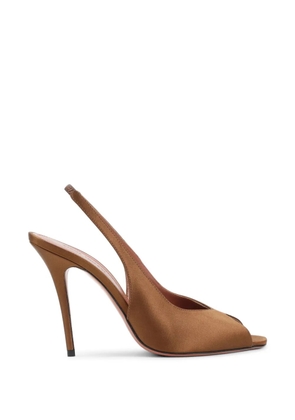 Amina Muaddi slingback open toe sandals - Brown