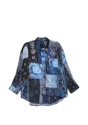 R13 bandana patchwork shirt - Blue
