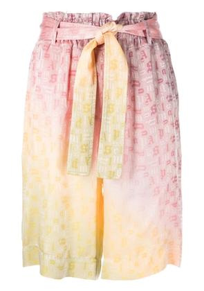 Palm Angels monogram-print tied-waist shorts - Pink